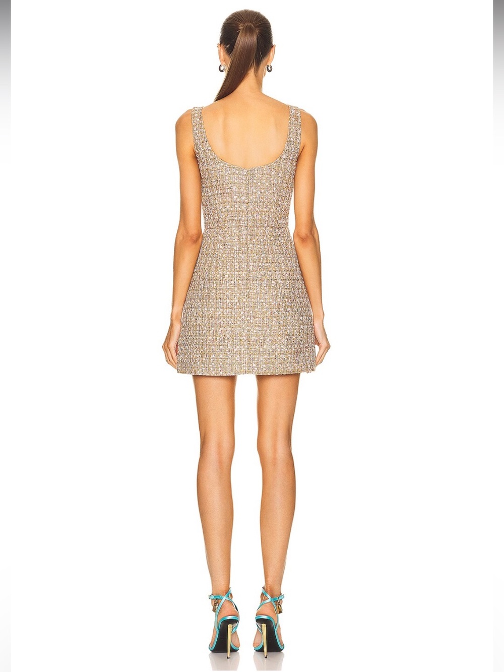 Self Portrait Tinsel Boucle Tweed Mini Dress Size 4 - Picture 4 of 12